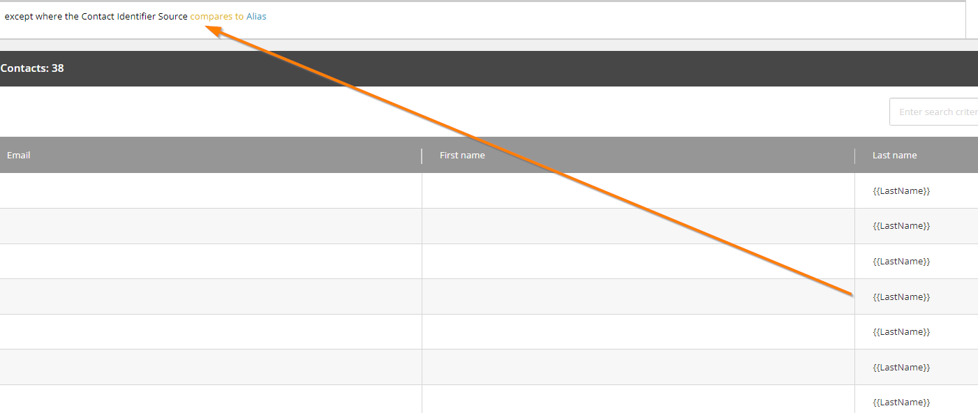 Segmented contact list