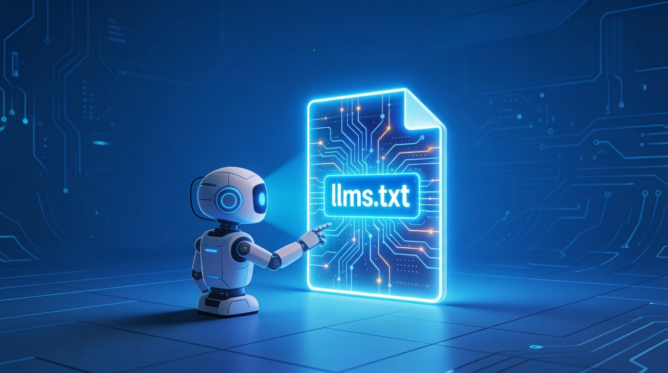 AI agent interacting with LLMs txt file alt text
